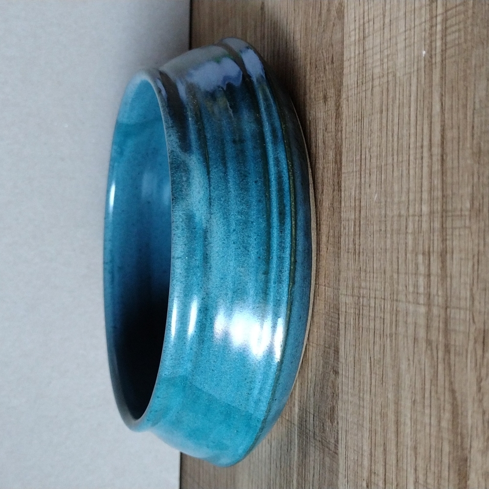 Teal Blue Glazed Studio Ceramic Trinket Dish - Picture 3 of 11